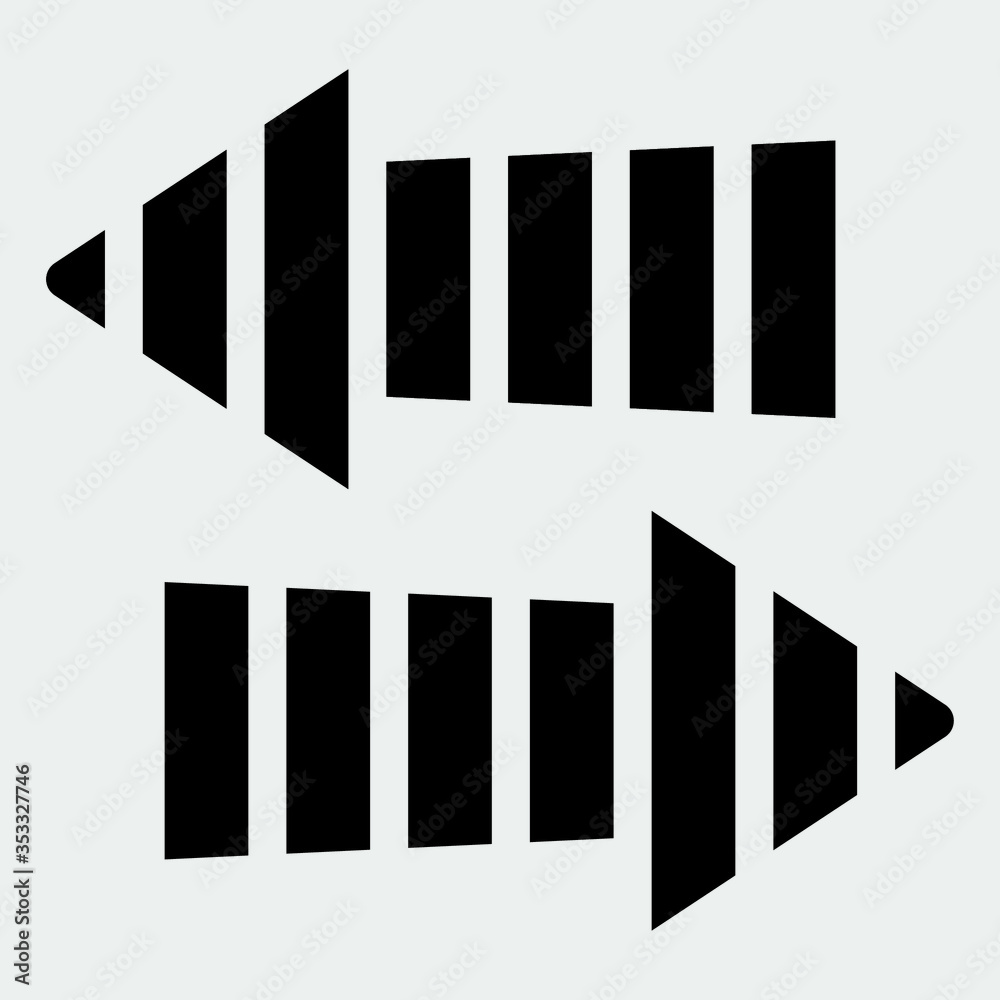 set of black and white arrows