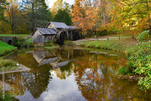 Mabry Mill in Autumn - Blue Ridge Parkway, Virginia USA 