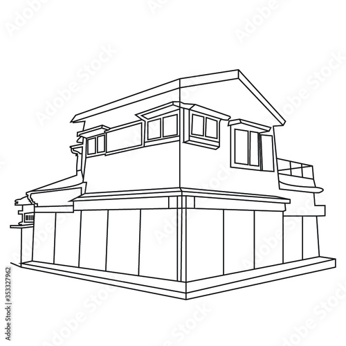 Japanese house vector