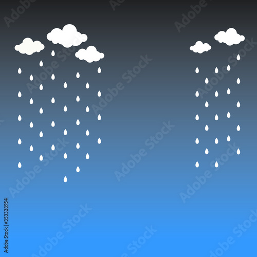 Rain drops with sky vector