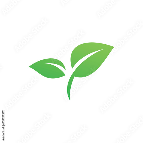 green nature leaf plant grass logo design