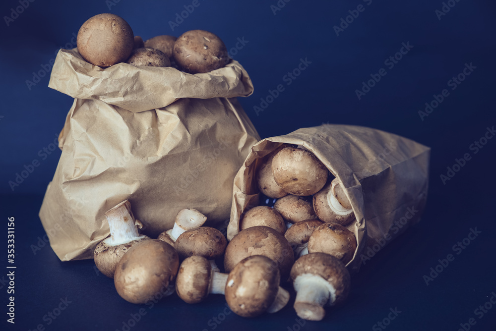 mushrooms in a paper bag