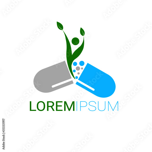Pharmacy illustrations vector design logo Ayurveda logo design medical and healthcare symbols.