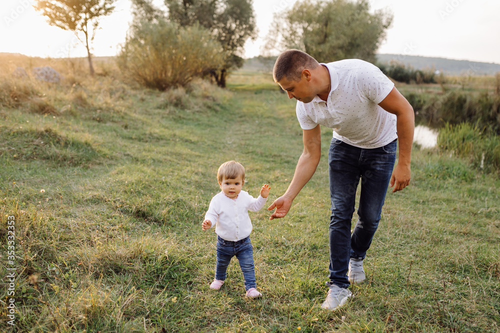 Happy family outdoors spending time together Happy family outdoors spending time together
