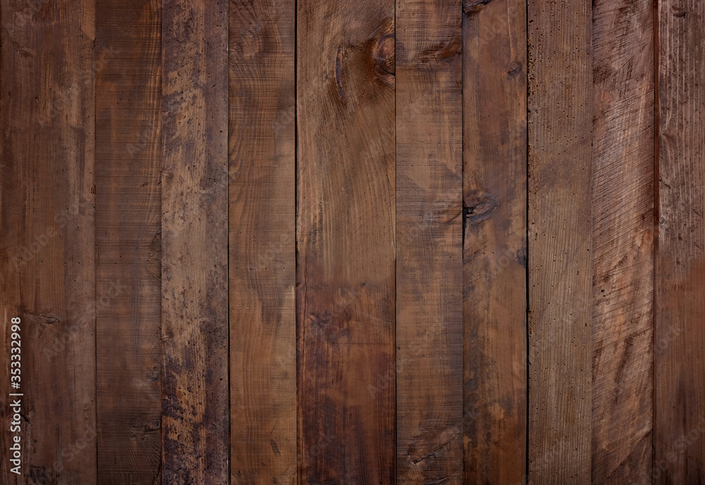 Aged brown wood panel texture background