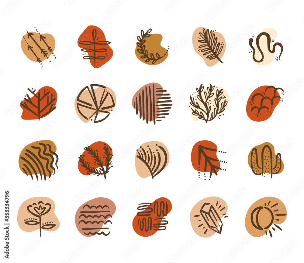 bundle of boho set icons bundle of boho set icons
