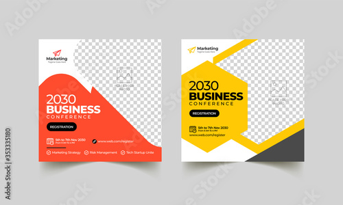Conference Business Marketing Social Media Post Banner Square Flyer Template