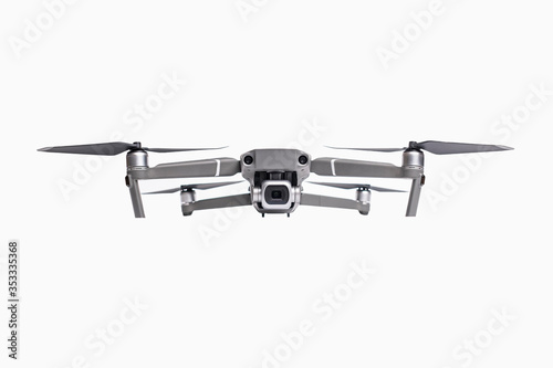 Drone with Camera Isolated on White Background.