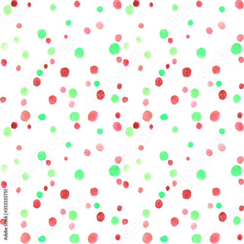 Fototapeta Naklejka Na Ścianę i Meble -  Seamless pattern with watercolor spots blobs stains points dots rounds circles. Abstract background and texture. Hand drawn, light, soft, pastel colors template