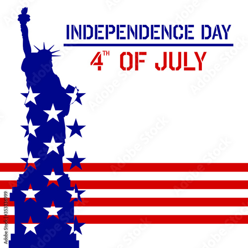 Happy 4th of July holiday banner. USA Independence Day Background