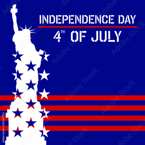 Happy 4th of July holiday banner. USA Independence Day Background