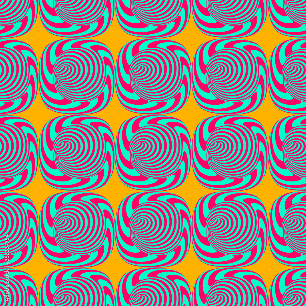 Fototapeta premium Seamless pattern with optical illusion. Simple graphic design. 3d vector illustration.