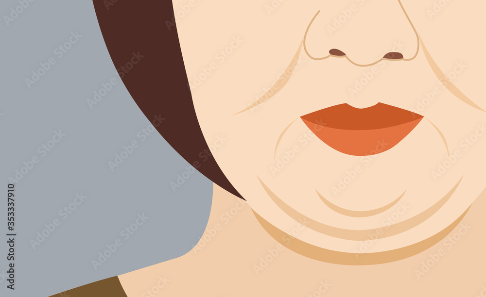 Woman with a double chin Woman with a double chin