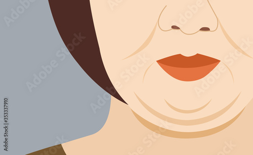 Woman with a double chin