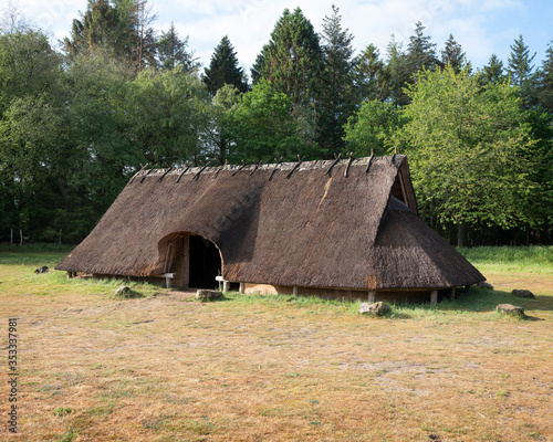 reconstructed farm from the iron age in the netherlands near lunteren