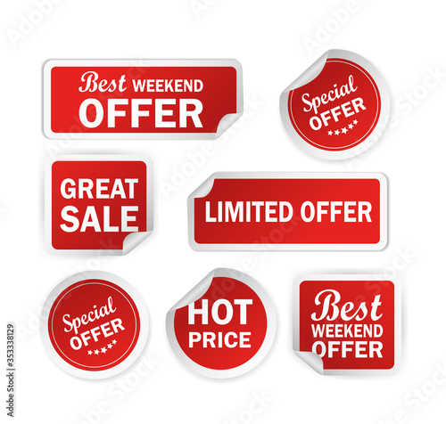 Special offer sticker in flat style on white background. Special offer sticker, great design for any purposes. Discount banner promotion template. Business icon. Flat vector.