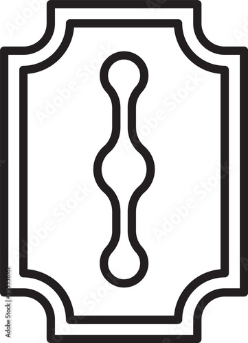 Black line Blade razor icon isolated on white background. Vector Illustration.