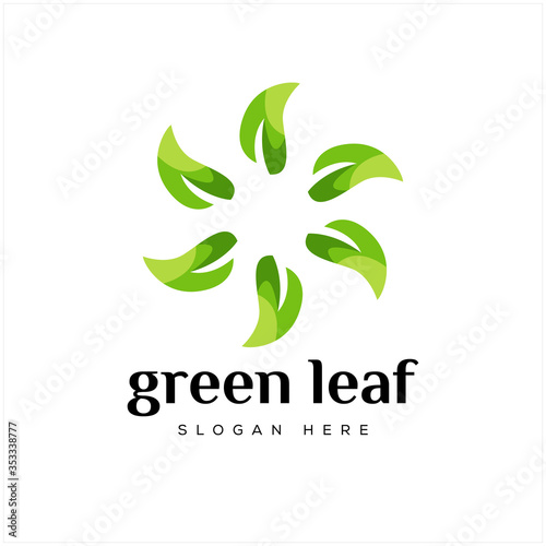 Simple and elegant leaf vector design logo