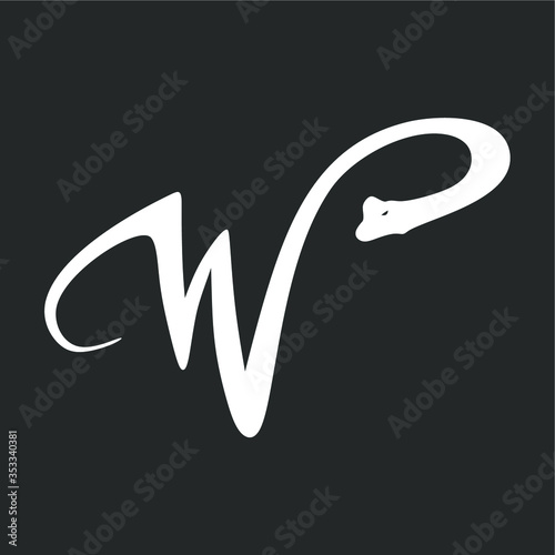 illustration vector graphic of W brachiosaurus letter logo