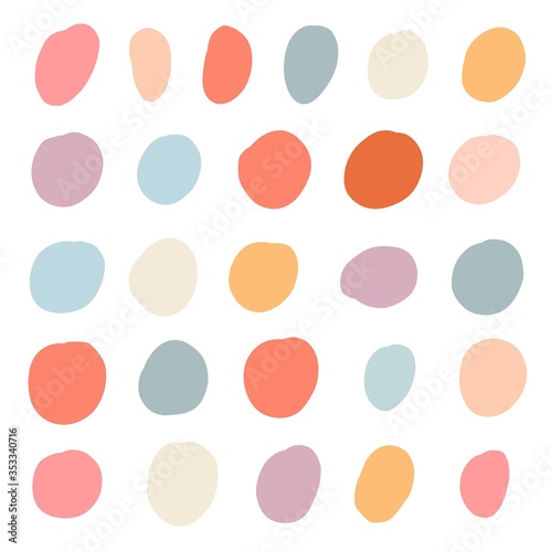 Set of simply doodle random shapes. Modern color organic blob fluid form collection