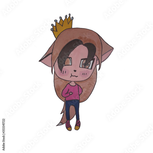 Mouse princess. Print, watercolor, wrapping