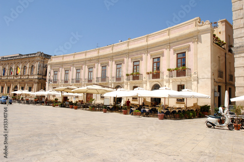 Italy  Sicily  Syracuse , 07/03/2007: Duomo square on the island of Ortigia in Syracuse photo