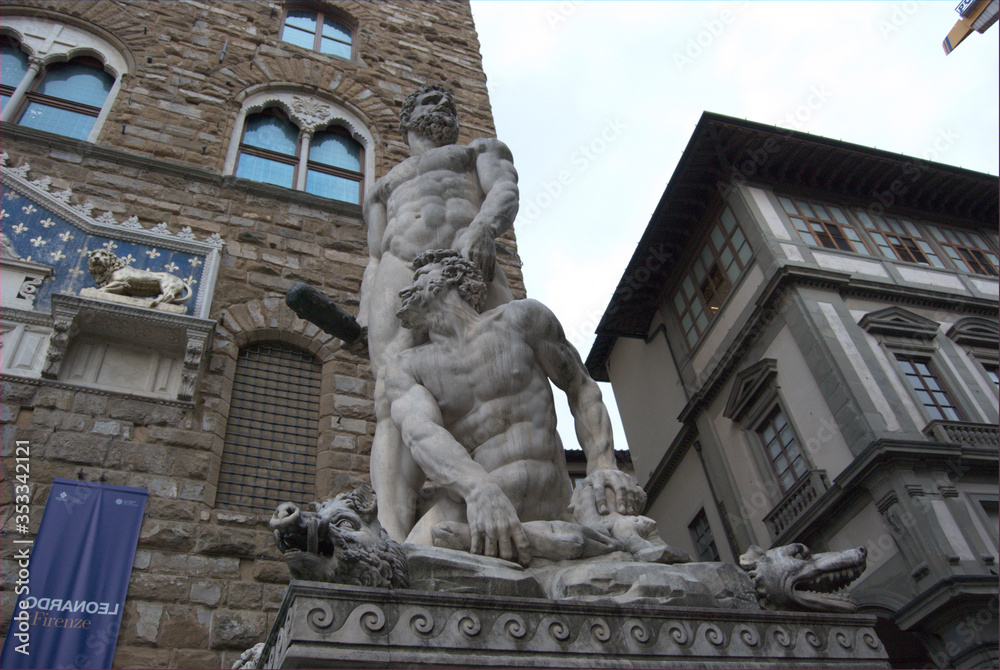 Florence, Italy: the sculpture of Hercules in piazza della Signoria
