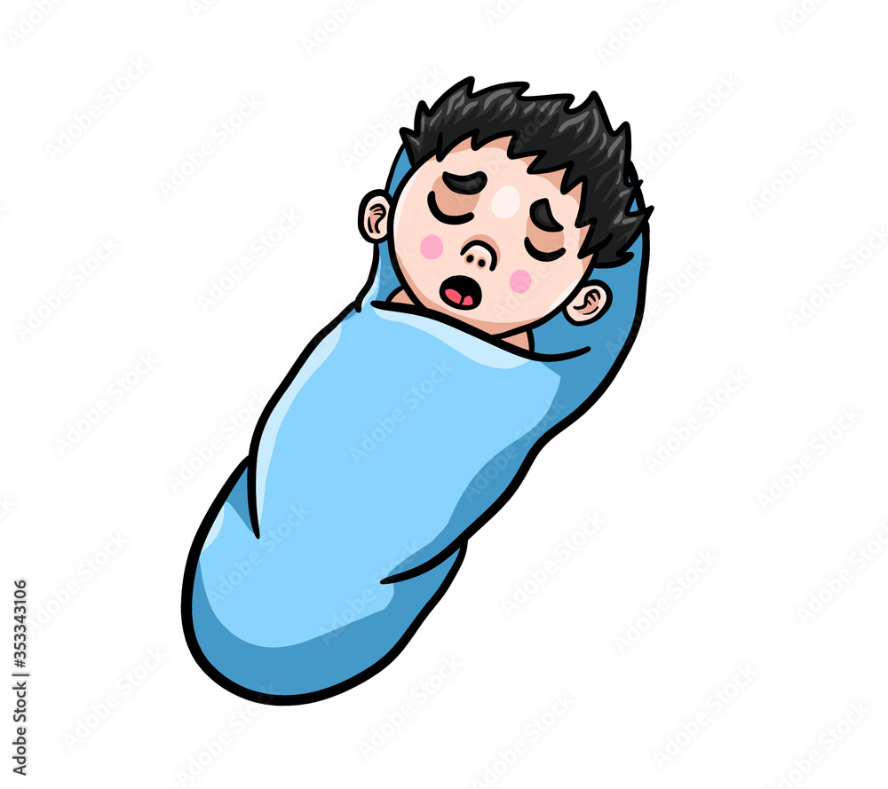 Adorable Stylized Sleeping Baby Boy Adorable Stylized Sleeping Baby Boy