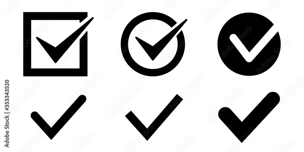 Checkmark icons set. Vector illustration Checkmark icons set. Vector illustration