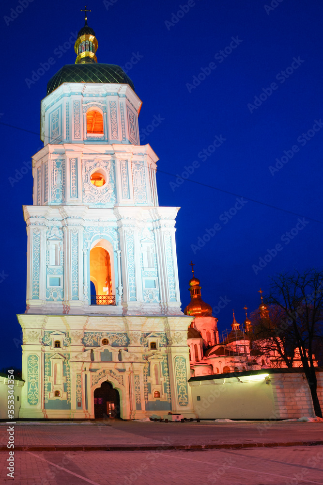 Saint Sophia's Cathedral at night - Kyiv, Ukraine