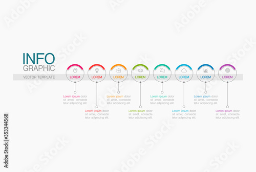 Vector iInfographic template for business, presentations, web design, 8 options.
