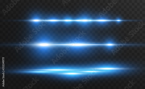  Vector light blue special effect. Glowing bright stripes on a transparent background.