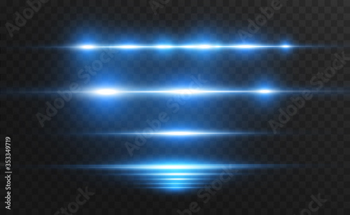  Vector light blue special effect. Glowing bright stripes on a transparent background.