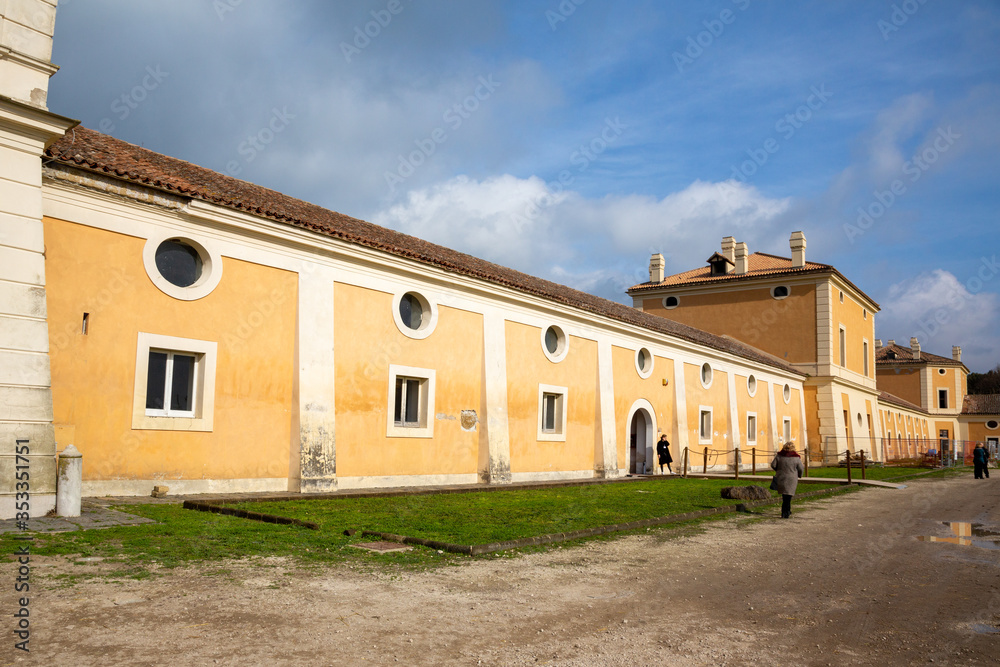 CARDITELLO, ITALY - FEBRUARY 2, 2020 -The 18th century palace on the Royal Estate of Carditello is a small palace once belonging to the Neapolitan Bourbon Monarchy in San Tammaro