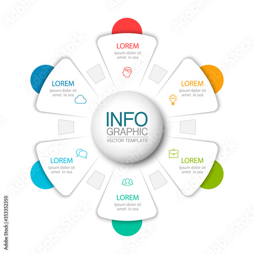 Vector iInfographic template for business, presentations, web design, 6 options.