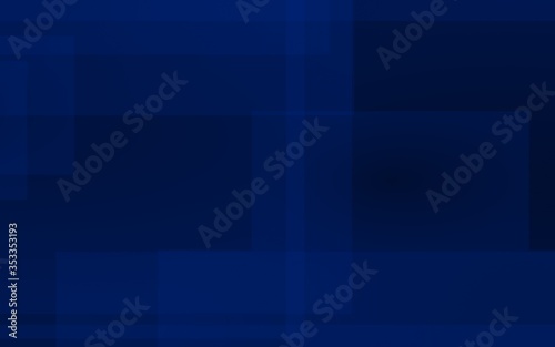 Dark blue background. Blue backdrop with transparent suares. 3D illustration