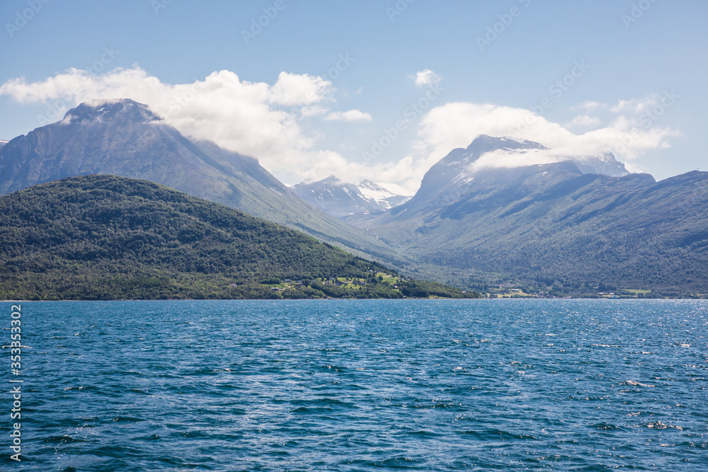 Fjord in Norway. Beauty of nature and travel background Fjord in Norway. Beauty of nature and travel background