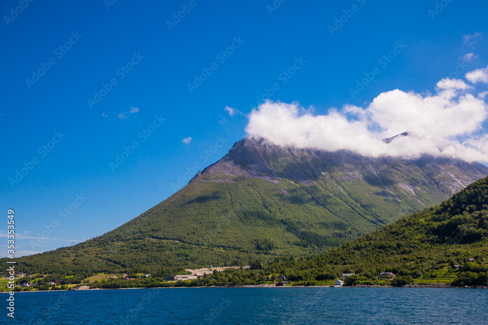 Fjord in Norway. Beauty of nature and travel background Fjord in Norway. Beauty of nature and travel background