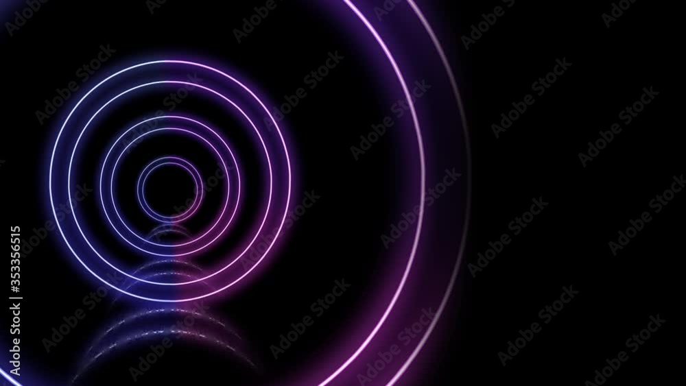 Approximation of neon circles on the black background. Approximation of neon circles on the black background.
