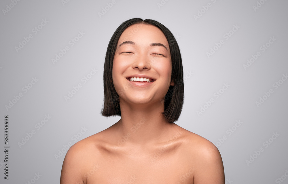 Happy young ethnic woman laughing Happy young ethnic woman laughing