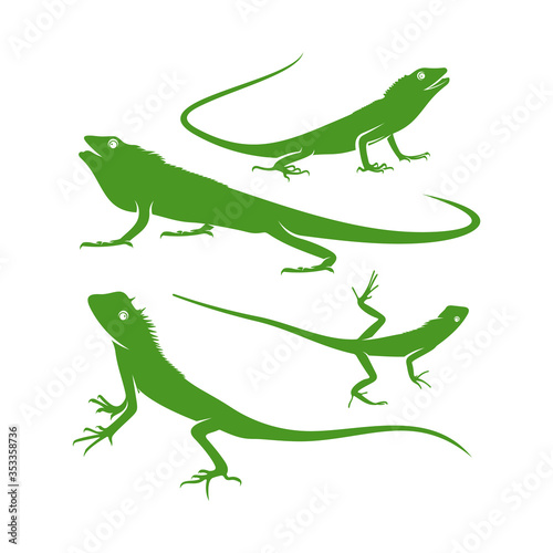 Set of Chameleon logo design vector. Icon Symbol. Template Illustration