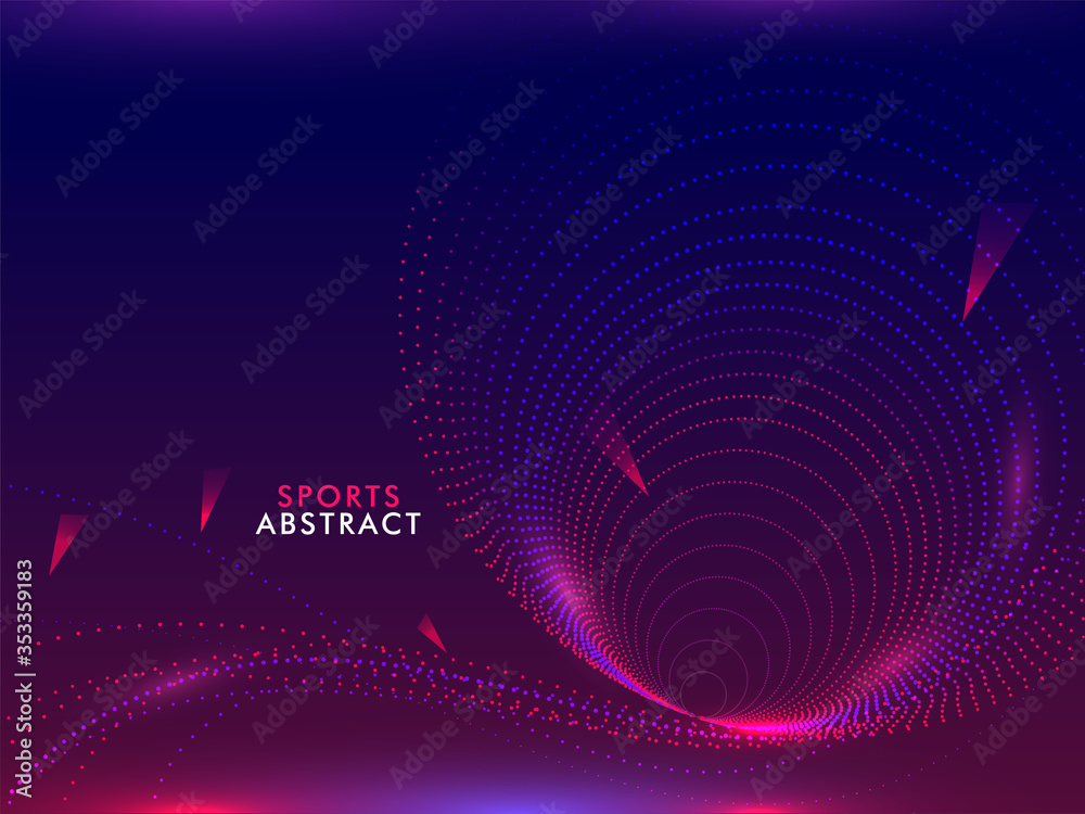 Sports Abstract Gradient Background with Particles Moving Curve.