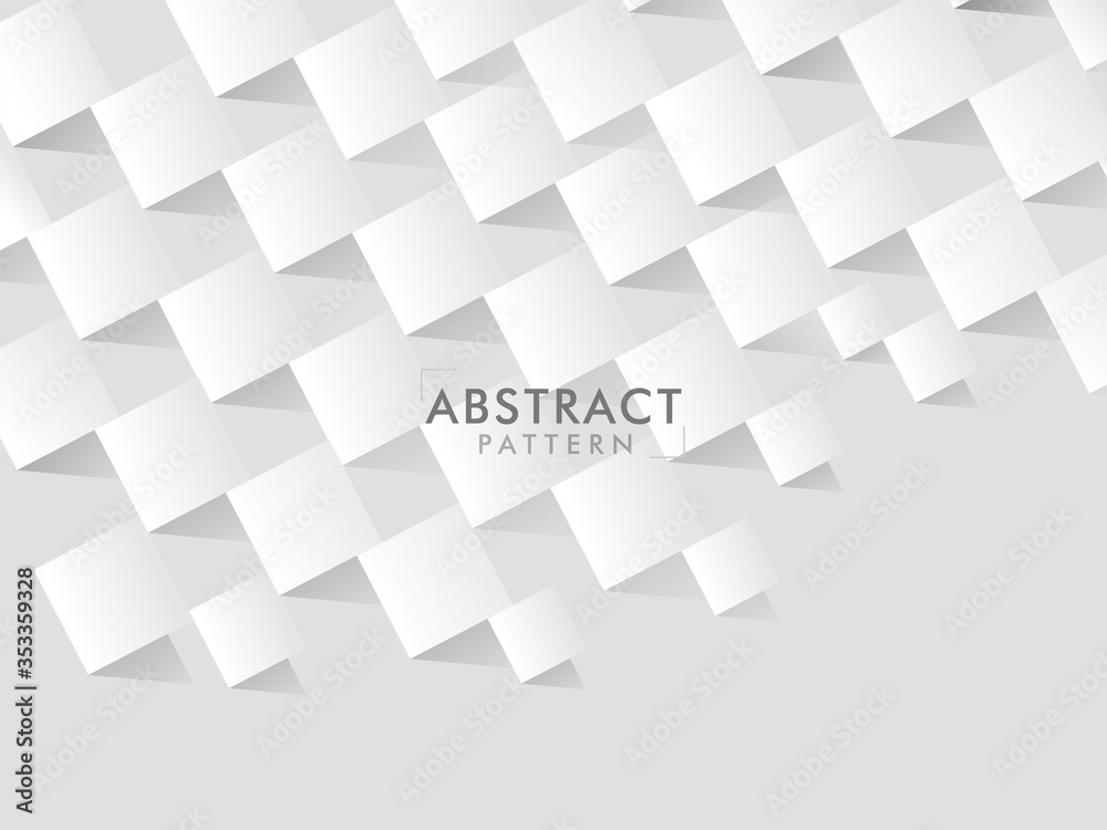 Obraz premium White Paper Cut Square Geometric Abstract Texture Background.