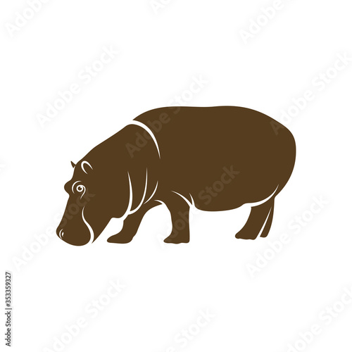 Hippopotamus logo design vector. Icon Symbol. Template Illustration