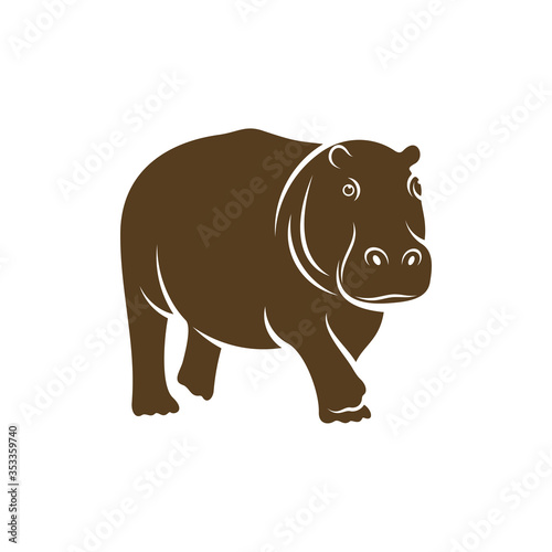 Hippopotamus logo design vector. Icon Symbol. Template Illustration