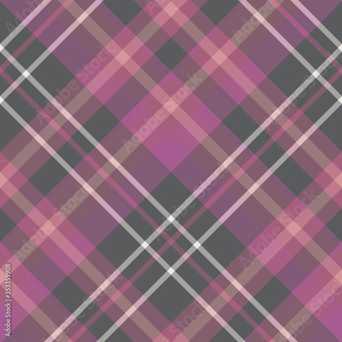 Seamless pattern in gray and discreet purple colors for plaid, fabric, textile, clothes, tablecloth and other things. Vector image. 2