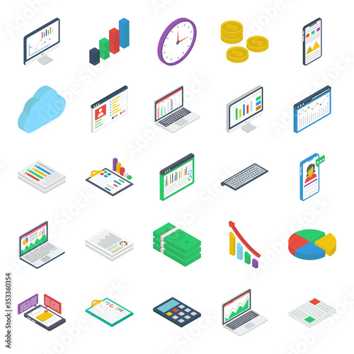  Pack Of Finance Isometric Icons 