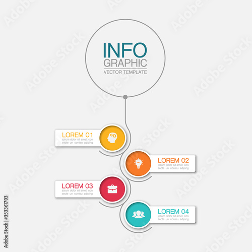 Vector iInfographic template for business, presentations, web design, 4 options.