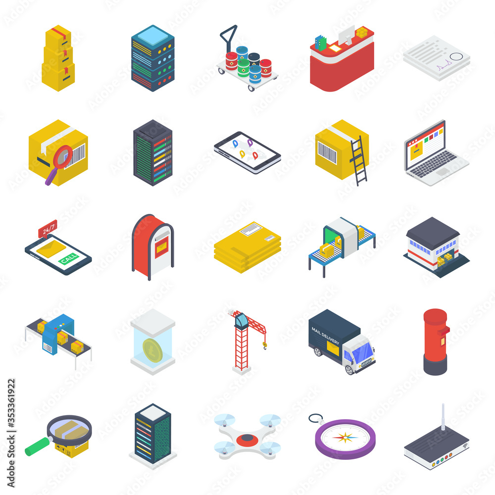 Package Delivery Isometric Icons Pack
Package Delivery Isometric Icons Pack