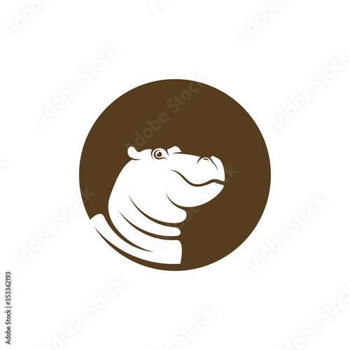 Hippopotamus logo design vector. Icon Symbol. Template Illustration